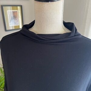 Tahari Classic Black Women's Short-Sleeve Mock Neck Top